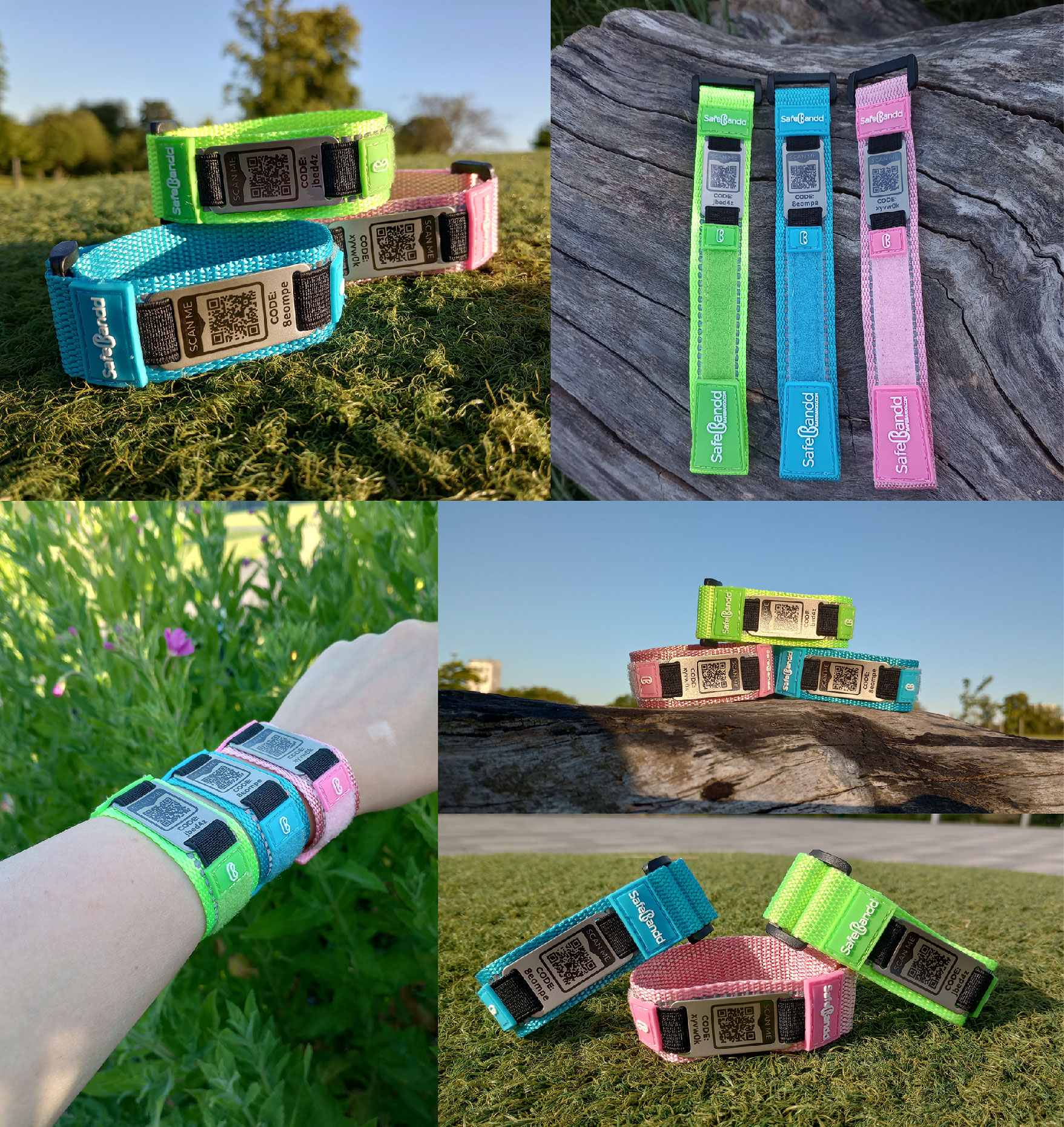 Safebandd ID wristband with QR code for kids